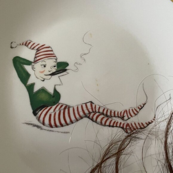 Restoration Hardware Naughty Elf 7.75" Set of 6 Salad Plates Boxed RARE Vintage - Picture 5 of 12